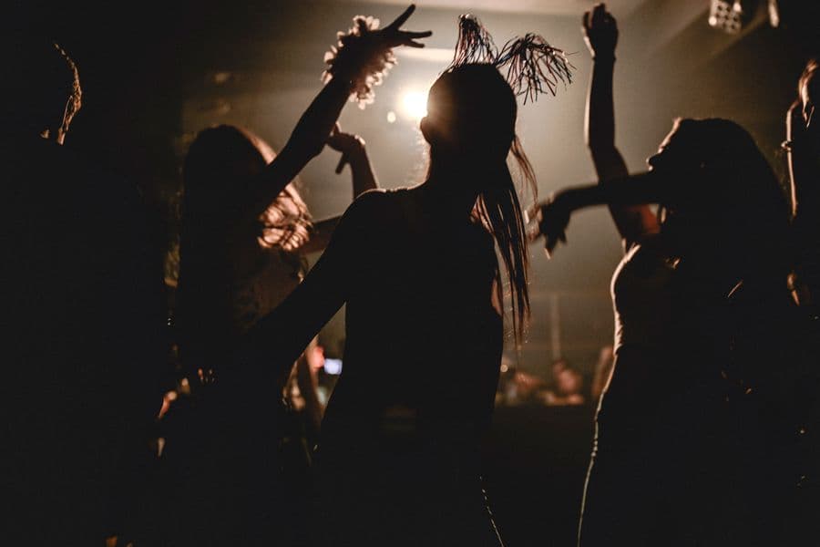 Friends dancing at a party